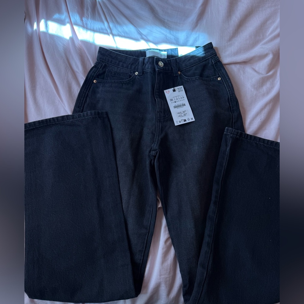 Zara Straight leg black jeans